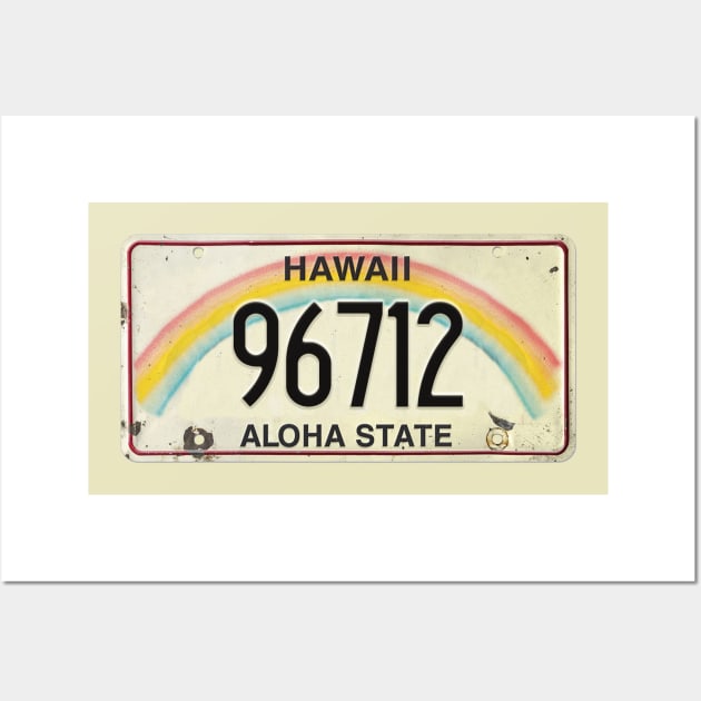 96712 Vintage Hawaii License Plate Wall Art by HaleiwaNorthShoreSign